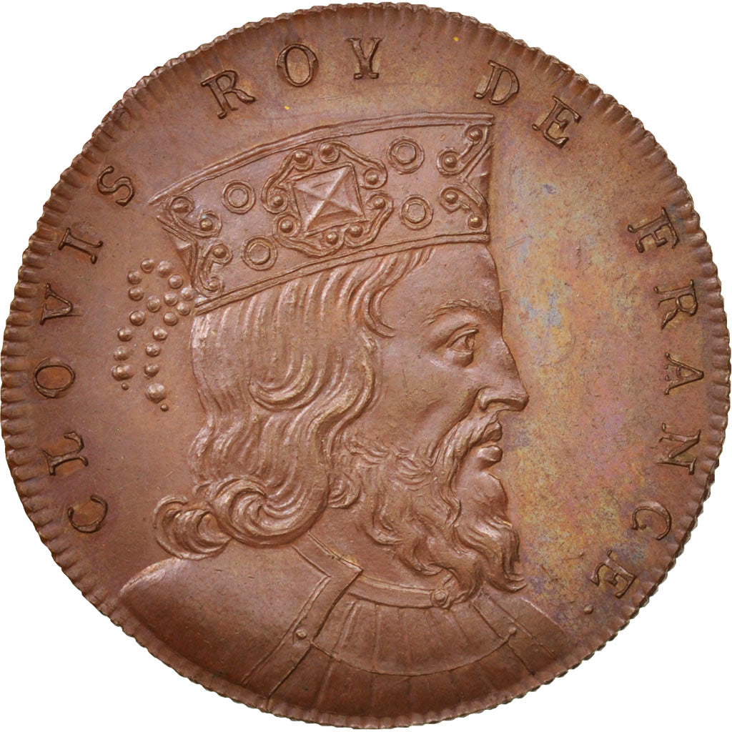 France, Medal, Clovis, History, XIXth Century, MS(64), Copper, 33
