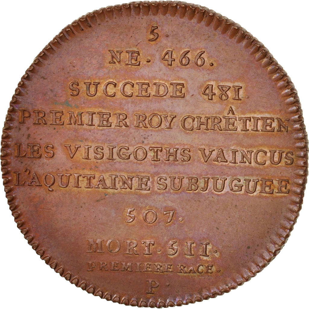 France, Medal, Clovis, History, XIXth Century, MS(64), Copper, 33