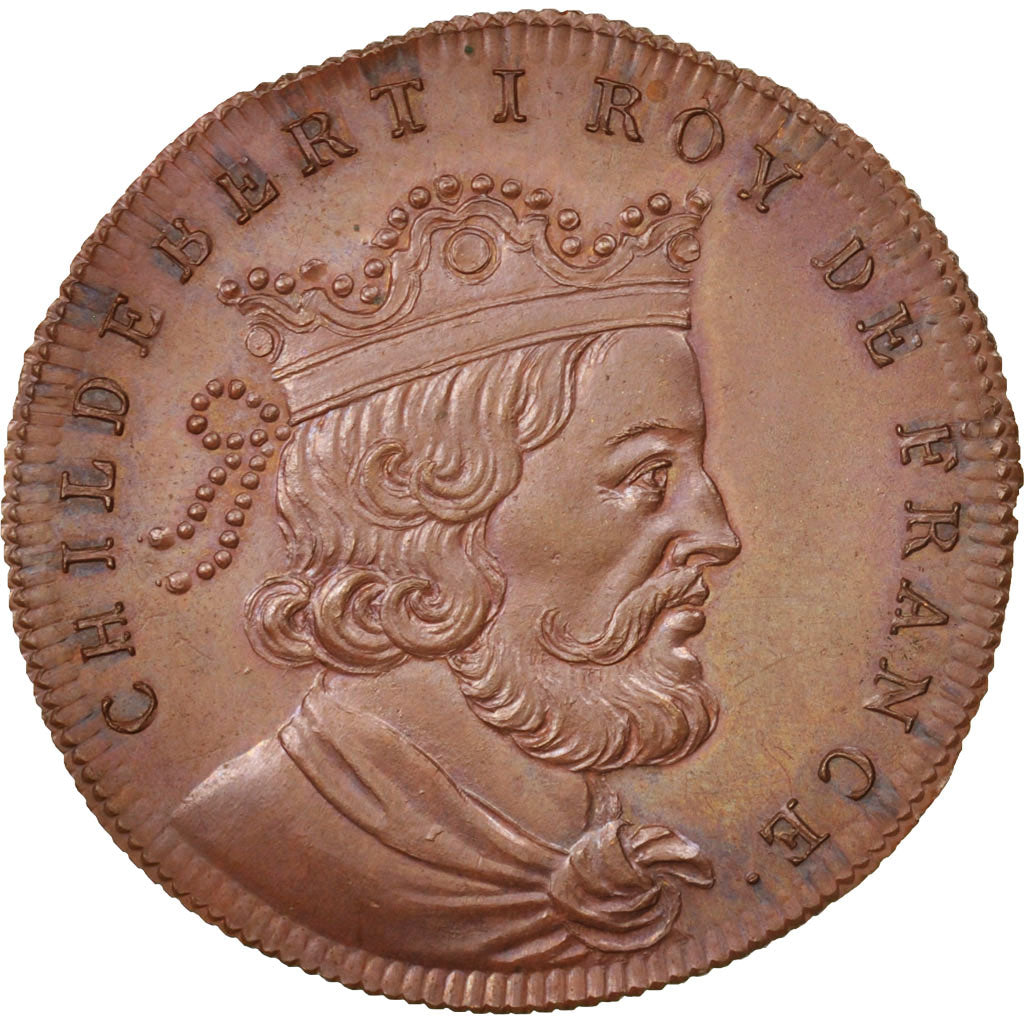 Francja, Medal, Childebert I, Historia, XIXth Century, MS(64), Miedź