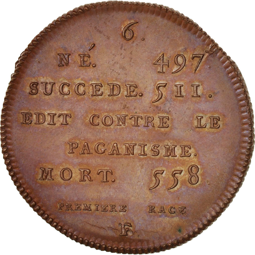 Francja, Medal, Childebert I, Historia, XIXth Century, MS(64), Miedź