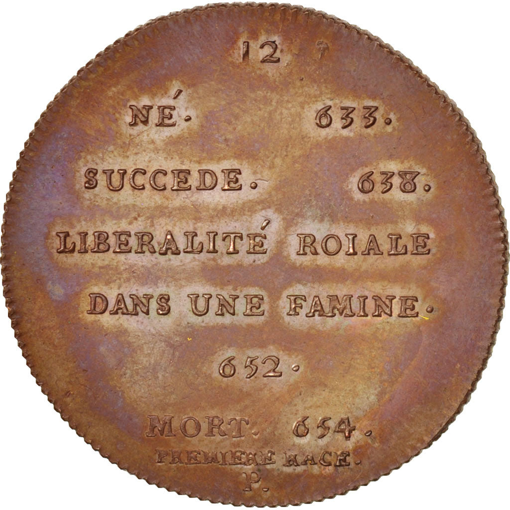 France, Medal, Clovis II, History, XIXth Century, MS(64), Copper