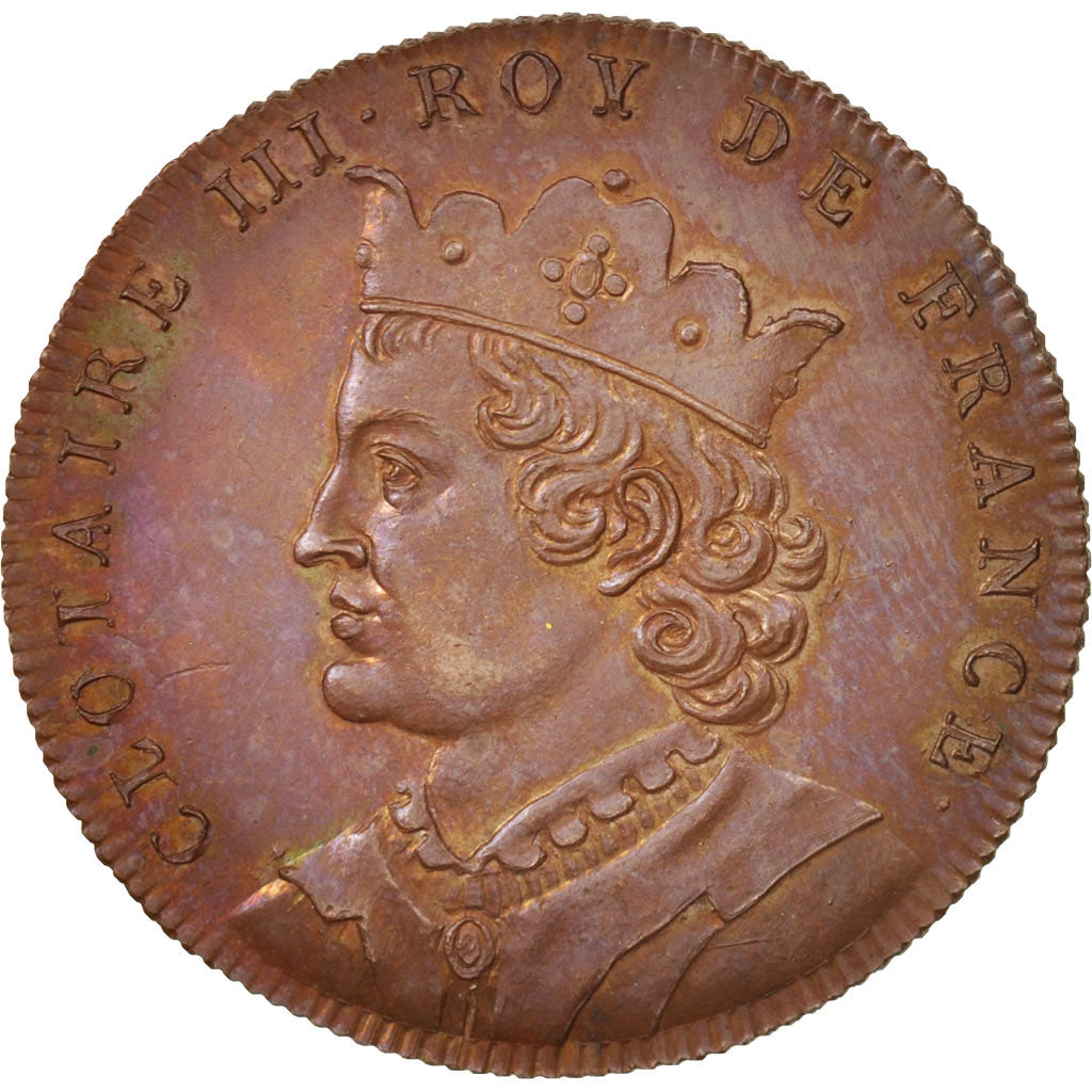France, Medal, Clotaire III, History, XIXth Century, MS(65-70), Copper, 33