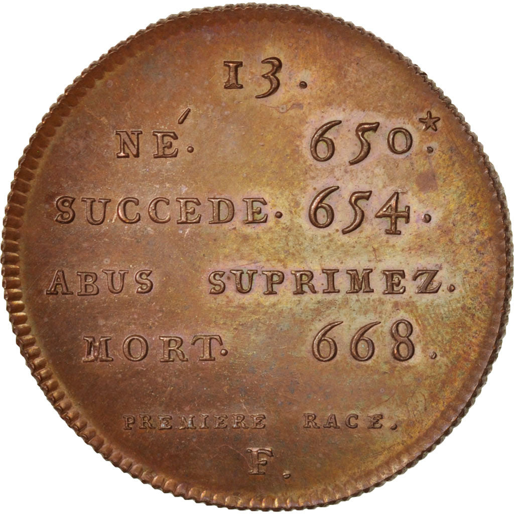 France, Medal, Clotaire III, History, XIXth Century, MS(65-70), Copper, 33