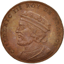 France, Medal, Childeric III, History, XIXth Century, MS(64), Copper