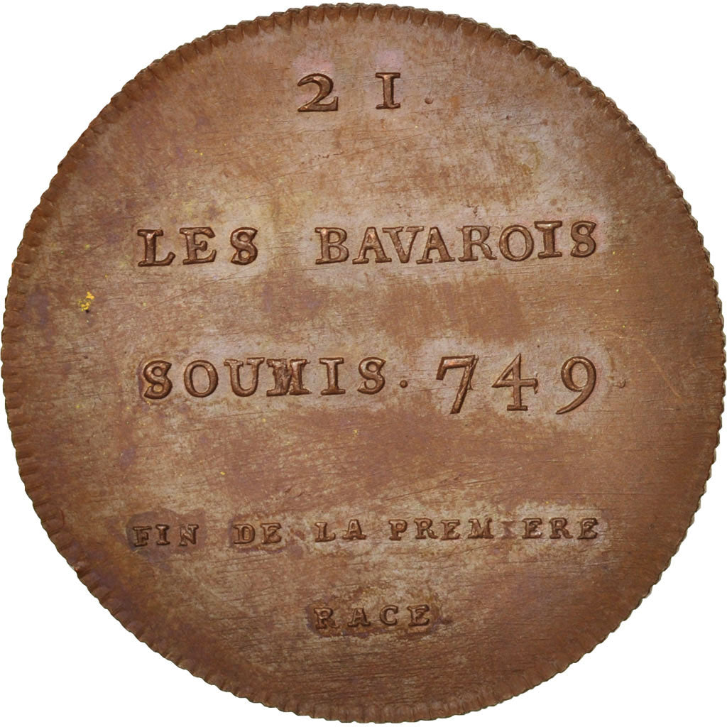 France, Medal, Childeric III, History, XIXth Century, MS(64), Copper