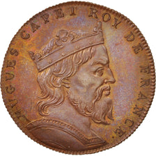 Francja, Medal, Hugo Kapet, Historia, XIXth Century, MS(65-70), Miedź