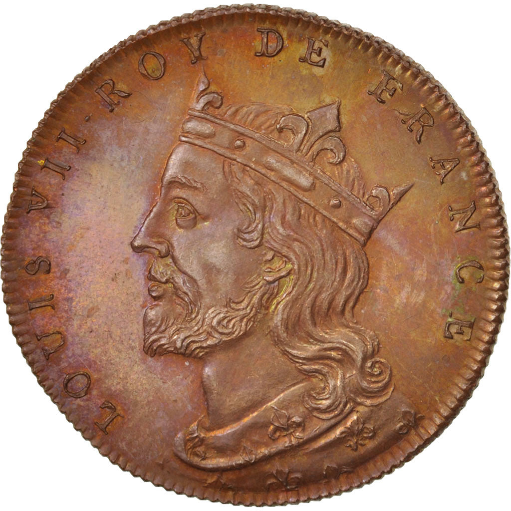 France, Medal, Louis VII, History, XIXth Century, MS(65-70), Copper
