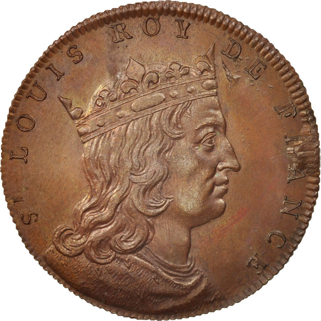 France, Medal, Louis IX, History, XIXth Century, MS(65-70), Copper