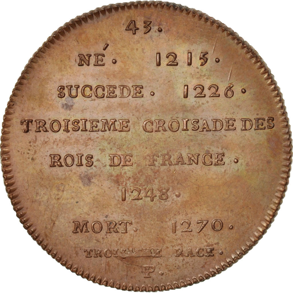 France, Medal, Louis IX, History, XIXth Century, MS(65-70), Copper