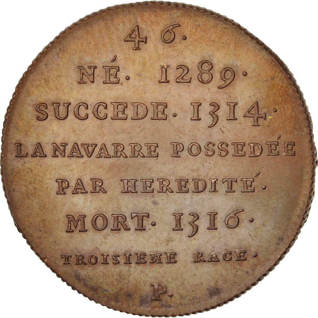 France, Medal, Louis X le Hutin, History, XIXth Century, MS(64), Copper