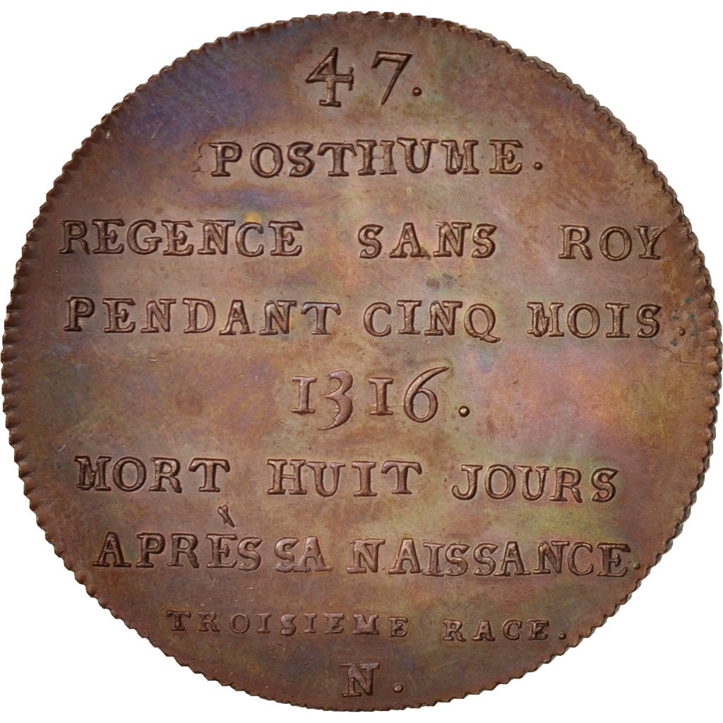 France, Medal, Jean I, History, XIXth Century, MS(65-70), Copper