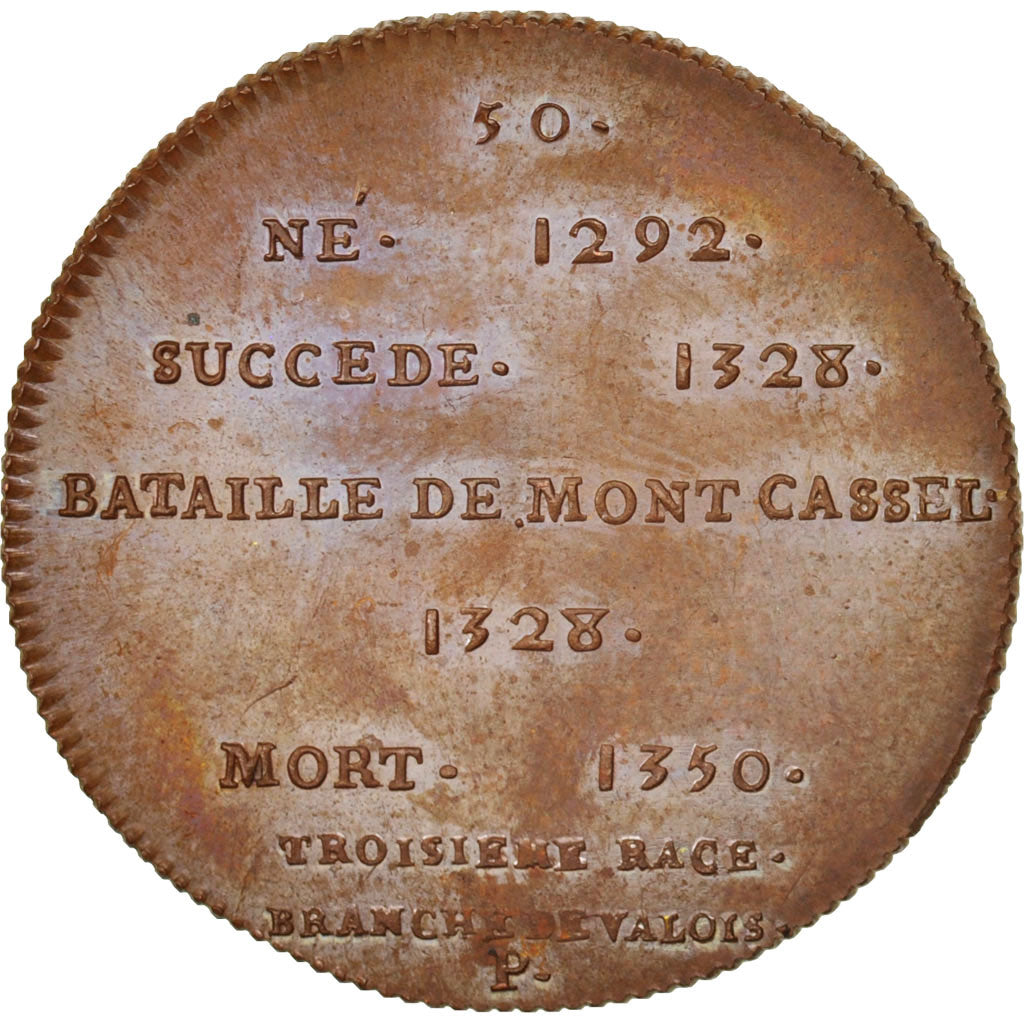 France, Medal, Philippe VI, History, XIXth Century, MS(65-70), Copper