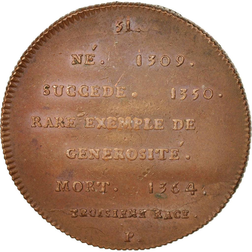 Frankreich, Medal, Jean II, History, XIXth Century, AU(55-58), Copper, 33