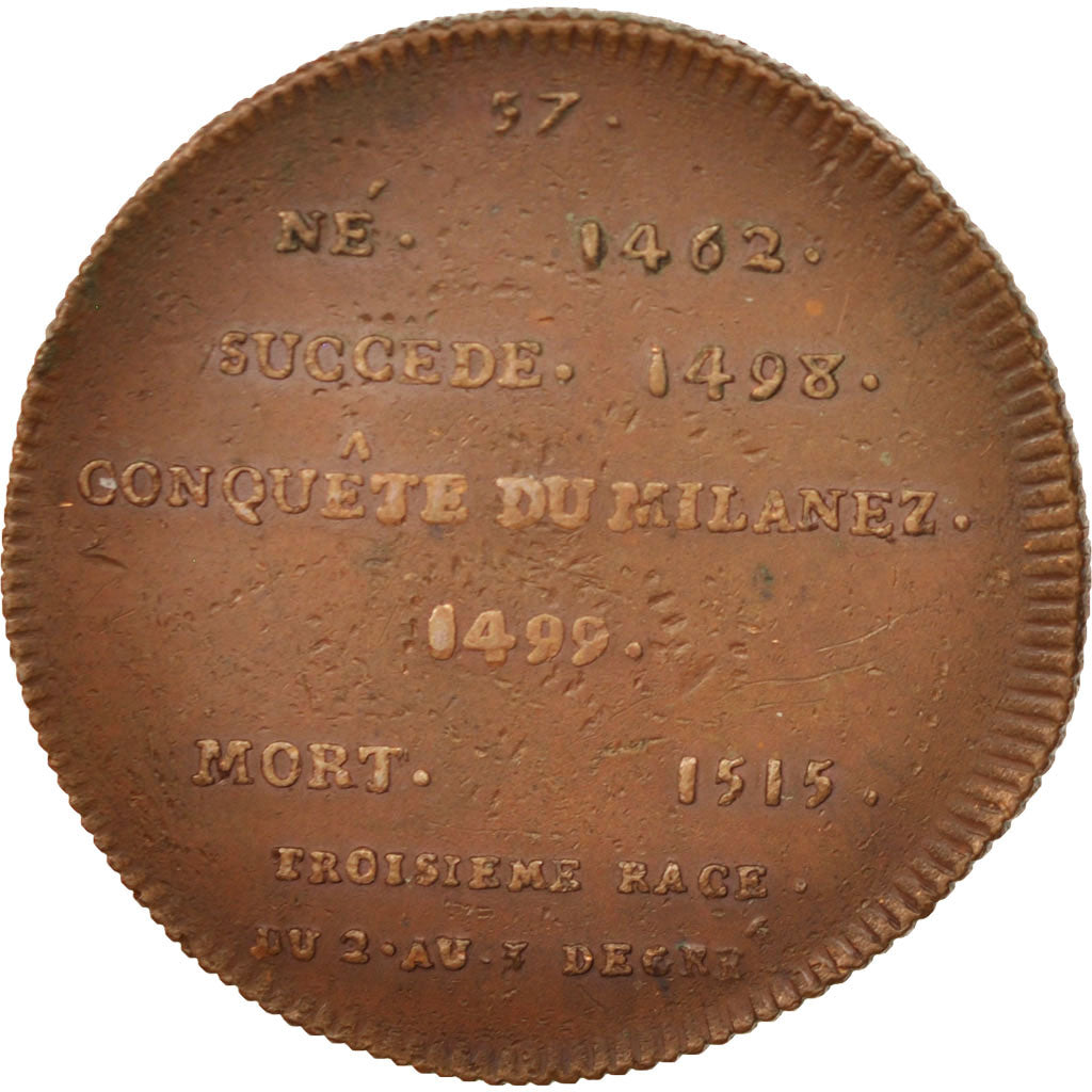 France, Medal, Louis XII, History, XIXth Century, AU(50-53), Copper, 33