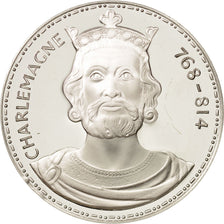 France, Medal, Les Rois de France, Charlemagne, History, MS(64), Silver, 33