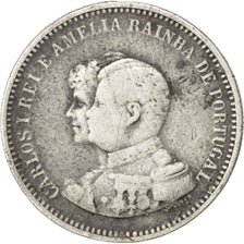 PORTUGAL, 200 Reis, 1898, KM #537, VF(30-35), Silver, 4.87