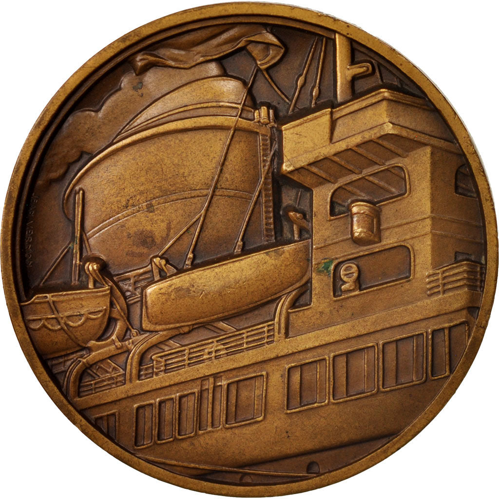 France, Medal, Compagnie Générale Transatlantique, Champlain, Shipping