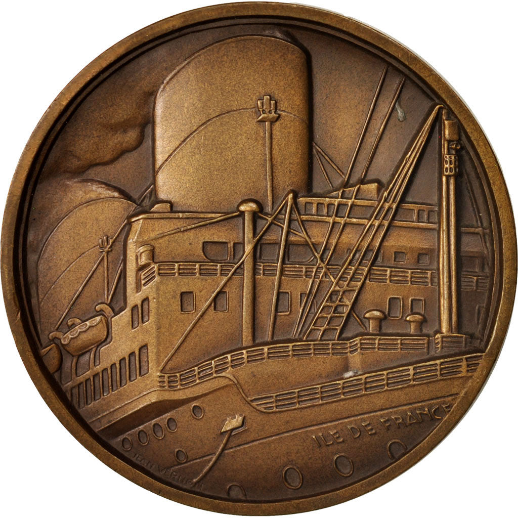 France, Medal, Compagnie Générale Transatlantique, Ile-de-France, Shipping