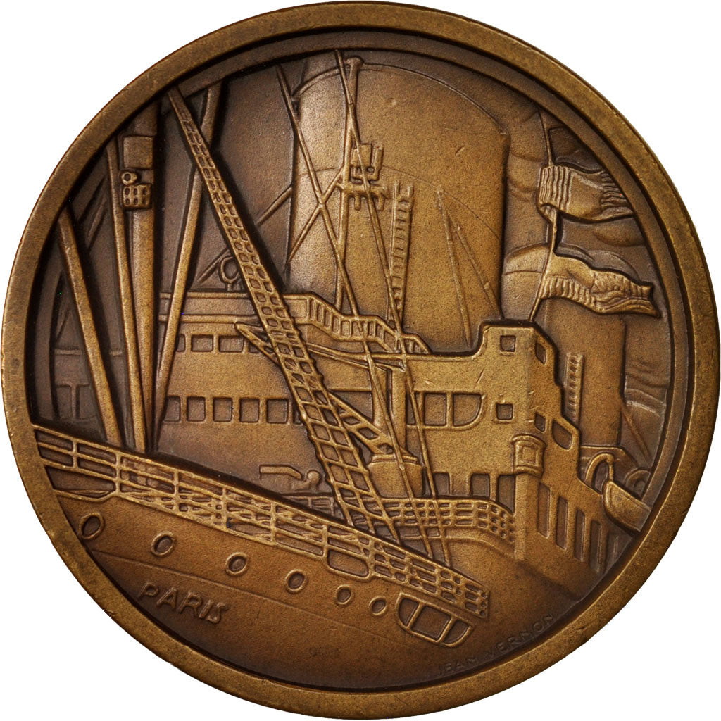 Francia, Medal, Compagnie Générale Transatlantique, Paris, Shipping, Vernon...