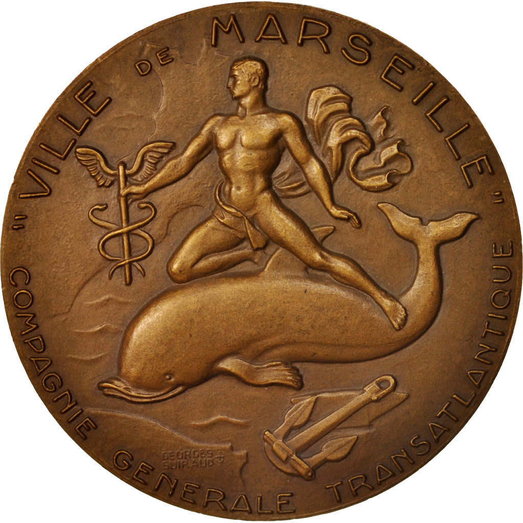 France, Medal, Compagnie Générale Transatlantique, Ville de Marseille