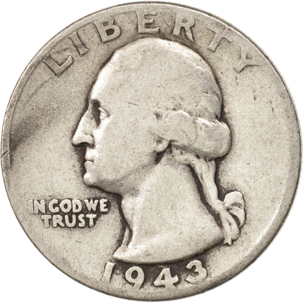 United States, Washington Quarter, Quarter, 1943, U.S. Mint, Philadelphia