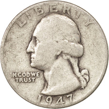 Stati Uniti, Washington Quarter, Quarter, 1947, U.S. Mint, Philadelphia, B+,...