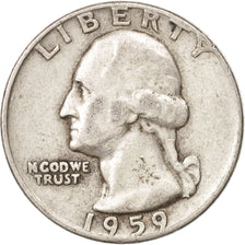 UNITED STATES, Washington Quarter, Quarter, 1959, U.S. Mint, KM #164,...