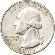 United States, Washington Quarter, 1961, Denver, KM:164, EF(40-45)