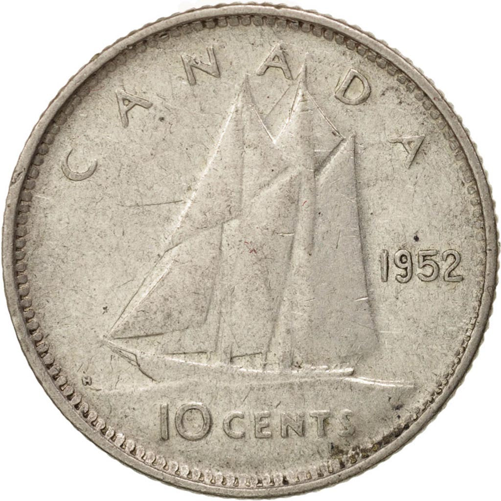 Coin, Canada, George VI, 10 Cents, 1952, Royal Canadian Mint, Ottawa, AU(50-53)