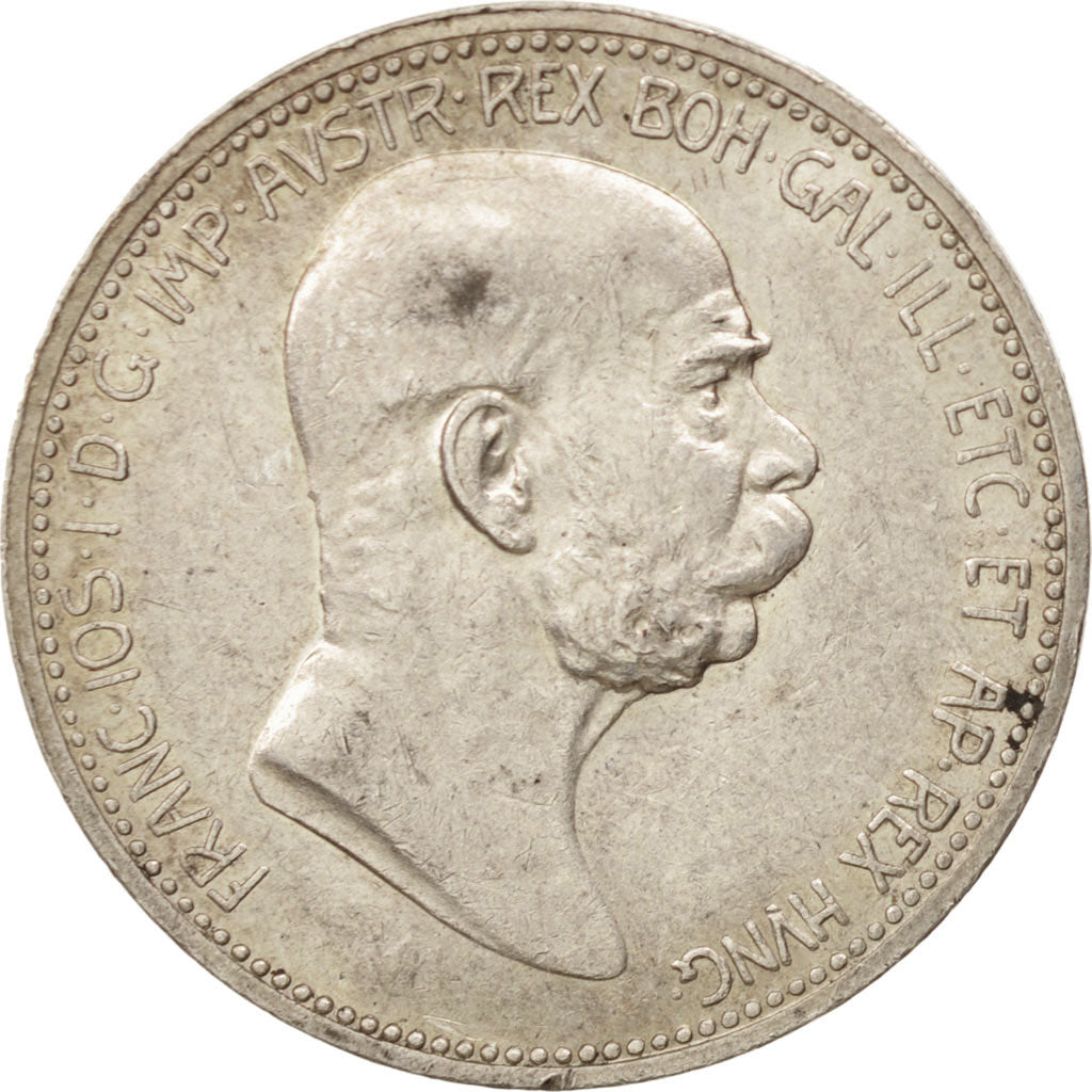 Austria, Franz Joseph I, Corona, 1908, AU(55-58), Silver, KM:2808