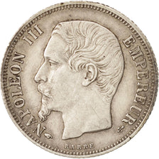 Moneda, Francia, Napoleon III, Napoléon III, Franc, 1860, Paris, MBC+, Plata