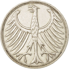 GERMANY - FEDERAL REPUBLIC, 5 Mark, 1966, Stuttgart, KM #112.1, AU(50-53)
