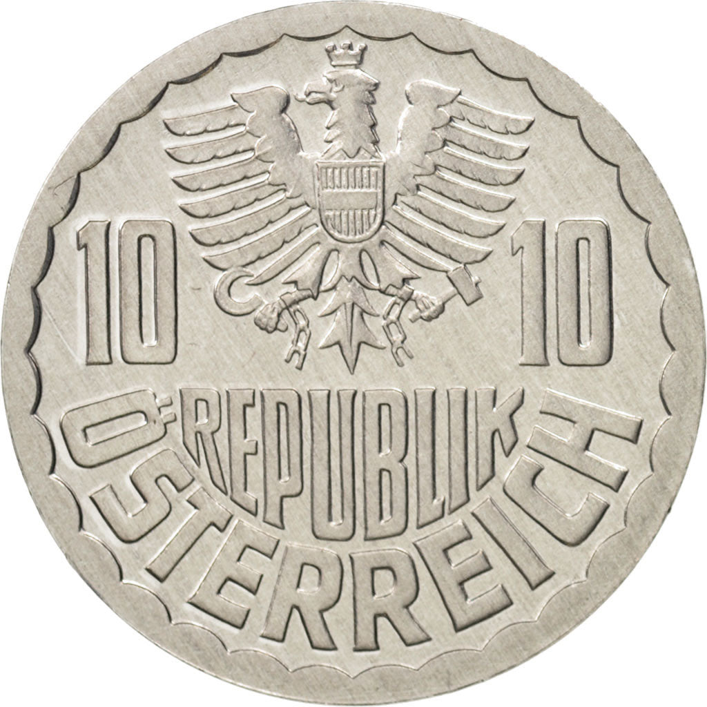 Coin, Austria, 10 Groschen, 1986, Vienna, MS(65-70), Aluminum, KM:2878