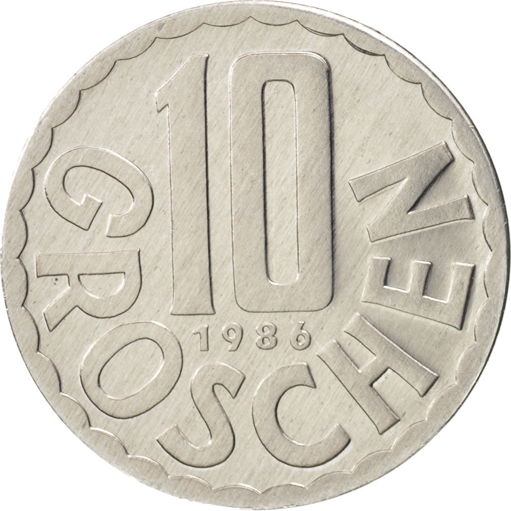 Coin, Austria, 10 Groschen, 1986, Vienna, MS(65-70), Aluminum, KM:2878