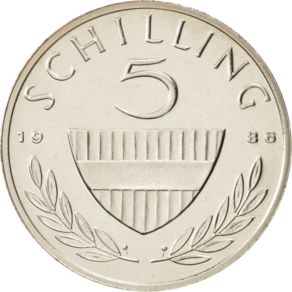 Coin, Austria, 5 Schilling, 1986, MS(65-70), Copper-nickel, KM:2889a