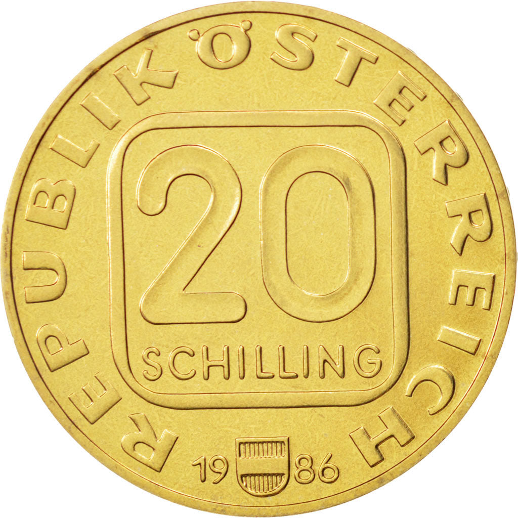 Austria, 20 Schilling, 1986, MS(65-70), Copper-Aluminum-Nickel, KM:2975.1