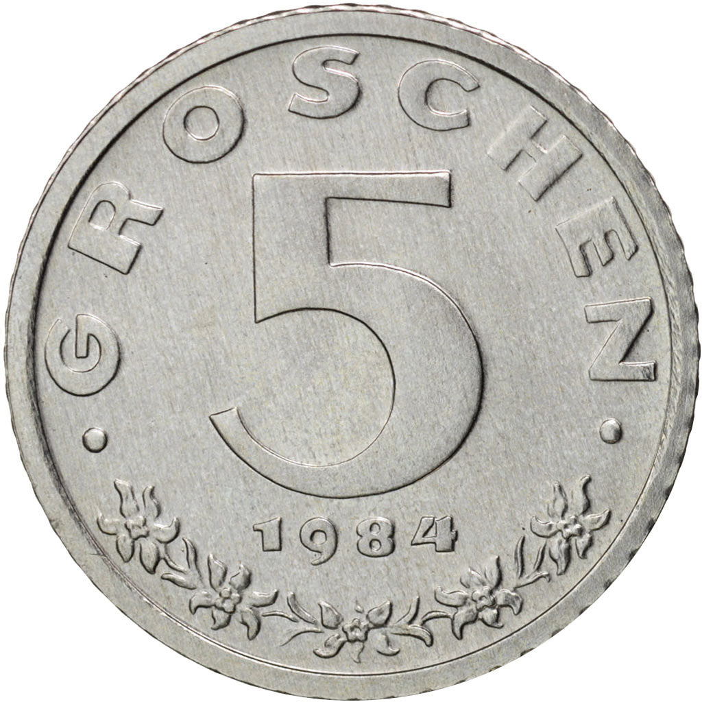 Austria, 5 Groschen, 1984, MS(65-70), Zinc, KM:2875
