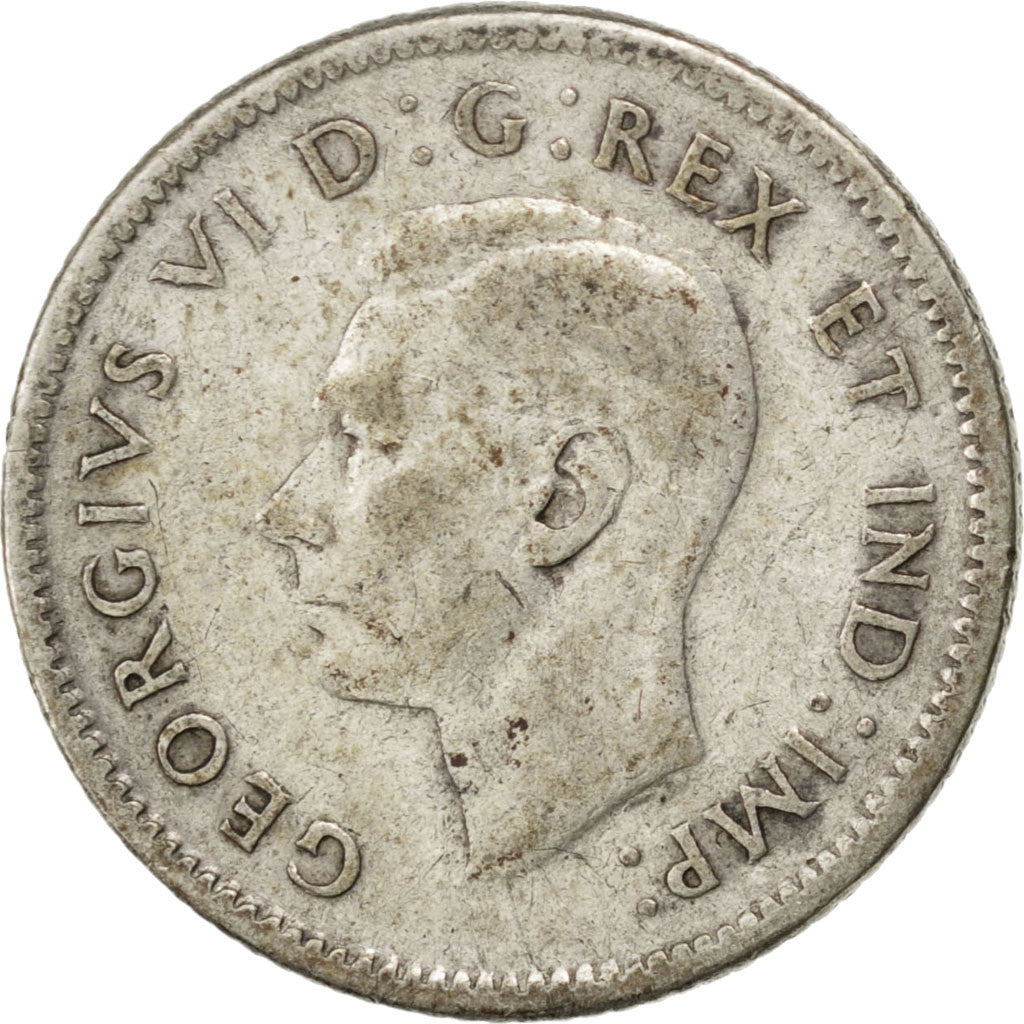 CANADA, 10 Cents, 1943, Royal Canadian Mint, KM #34, EF(40-45), Silver, 18.03,..
