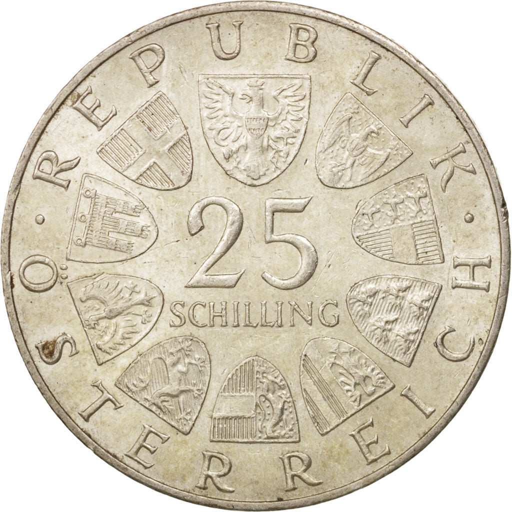 Austria, 25 Schilling, 1964, AU(55-58), Silver, KM:2895.1