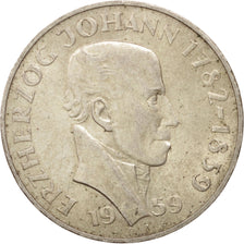 AUSTRIA, 25 Schilling, 1959, KM #2887, AU(50-53), Silver, 30, 12.92