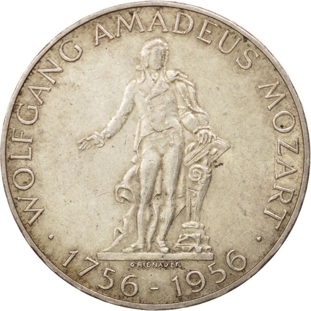 AUSTRIA, 25 Schilling, 1956, KM #2881, AU(55-58), Silver, 30.2, 13.00