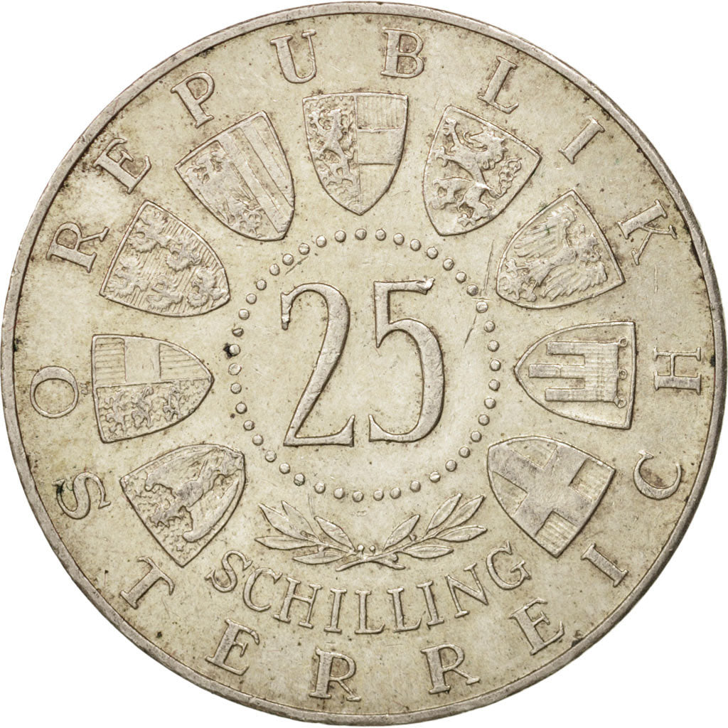 Austria, 25 Schilling, 1958, AU(55-58), Silver, KM:2884