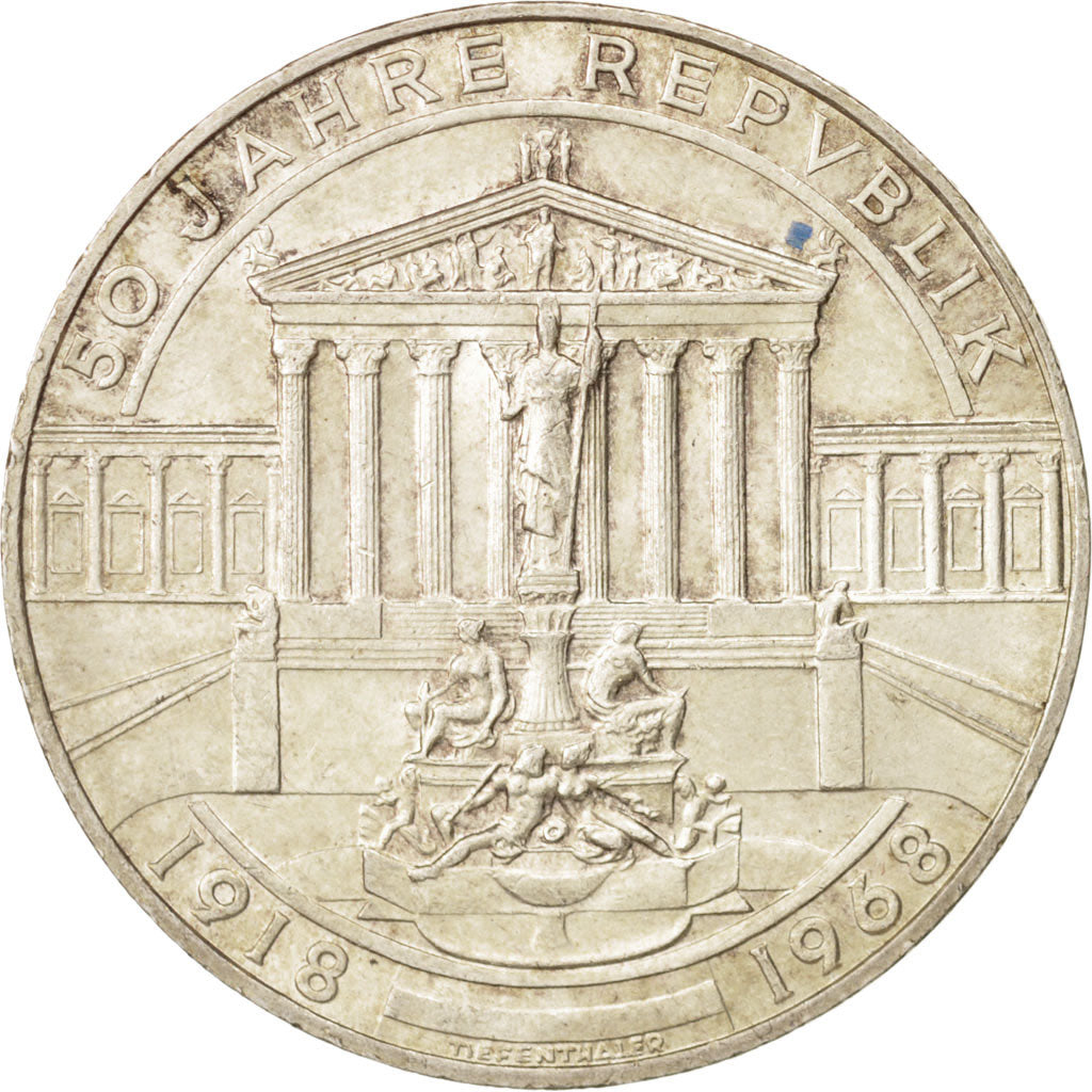 AUSTRIA, 50 Schilling, 1968, KM #2904.1, MS(60-62), Silver, 34, 20.00