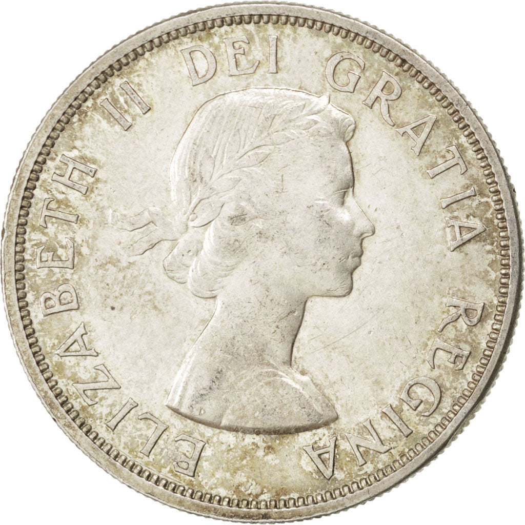 Coin, Canada, Elizabeth II, Dollar, 1960, Ottawa, AU(55-58), Silver, KM:54