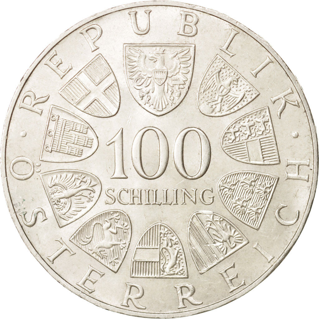 Coin, Austria, 100 Schilling, 1975, Vienne, MS(60-62), Silver, KM:2923