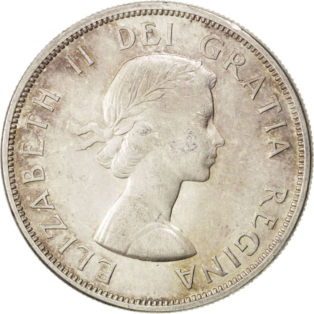 CANADA, Dollar, 1963, Royal Canadian Mint, KM #54, AU(55-58), Silver, 36, 23.52
