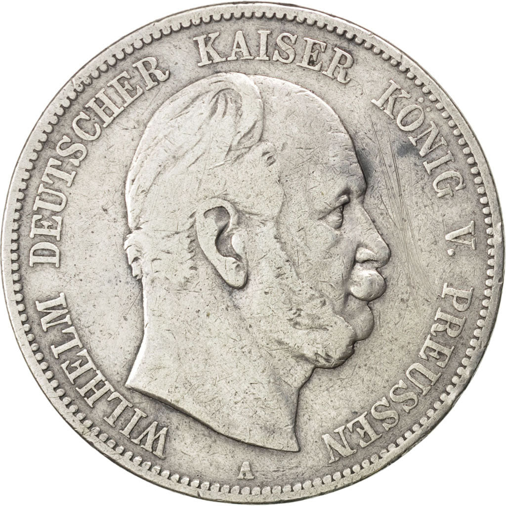 GERMAN STATES, 5 Mark, 1876, Berlin, KM #503, VF(30-35), Silver, 27.37