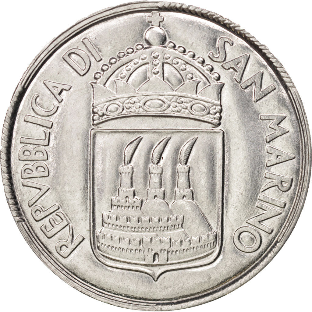 San Marino, 5 Lire, 1973, MS(65-70), Aluminum, KM:24