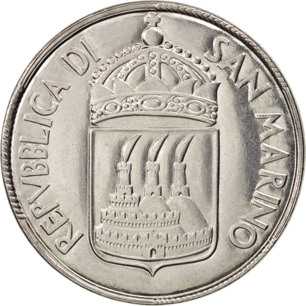 San Marino, 50 Lire, 1973, MS(65-70), Steel, KM:27