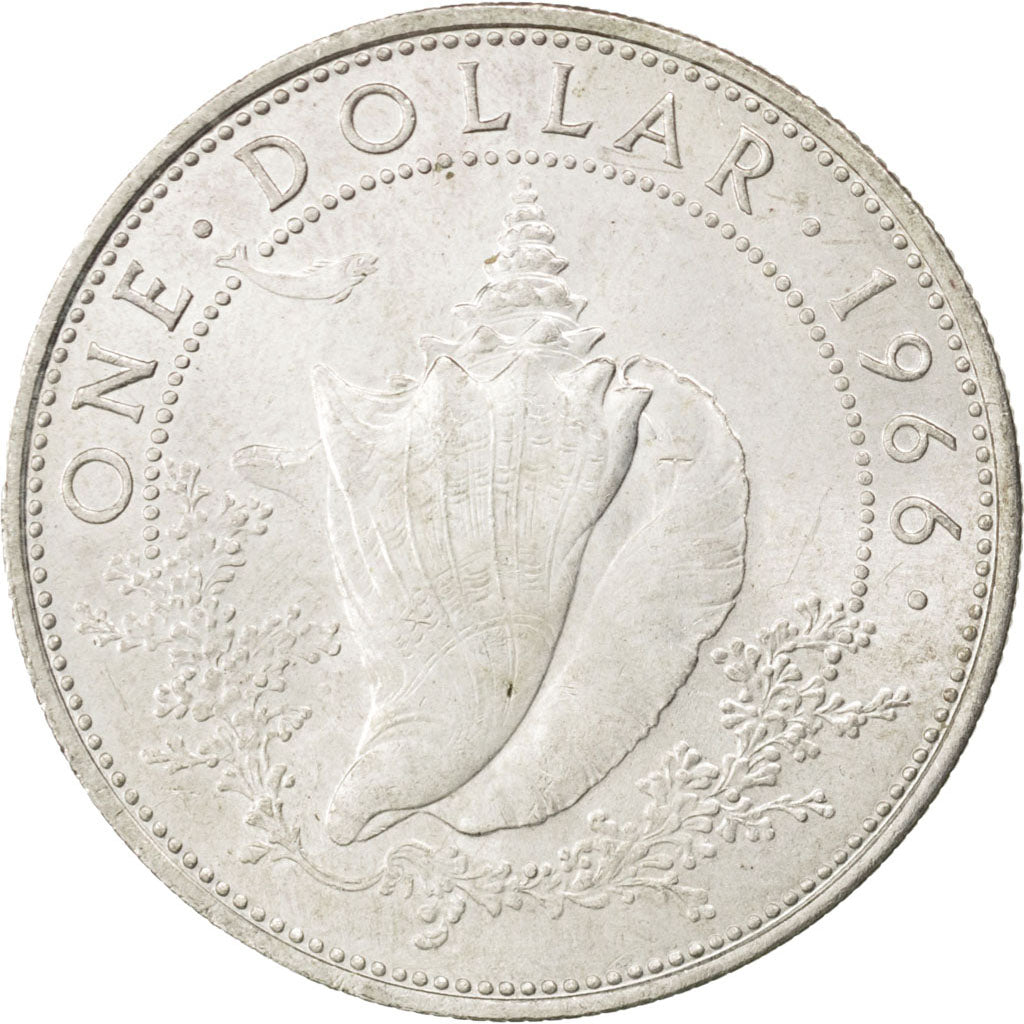 Bahamas, 1 Dollar, 1966, KM #8, MS(63), Silver, 18.23